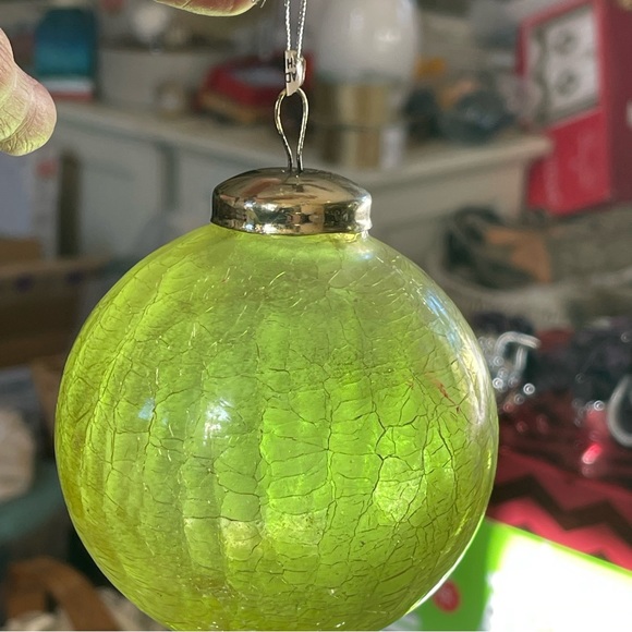 - Vintage Crackled Glass Ornament - Picture 2 of 7